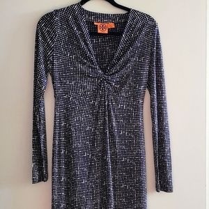 Tory Burch womens silk jersey dress. Size Small. Black and White color.